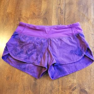 Lululemon Athletica purple tie-dye shorts